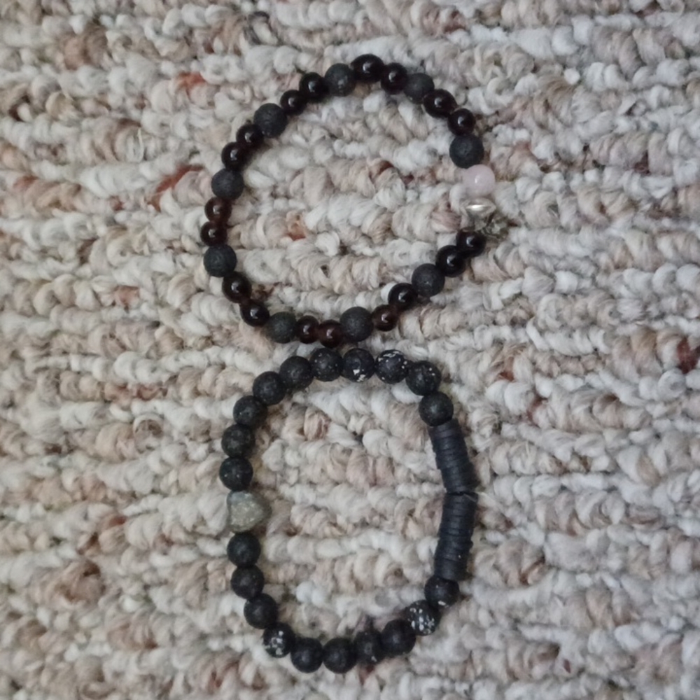 Lava rock beaded bracelet bundle